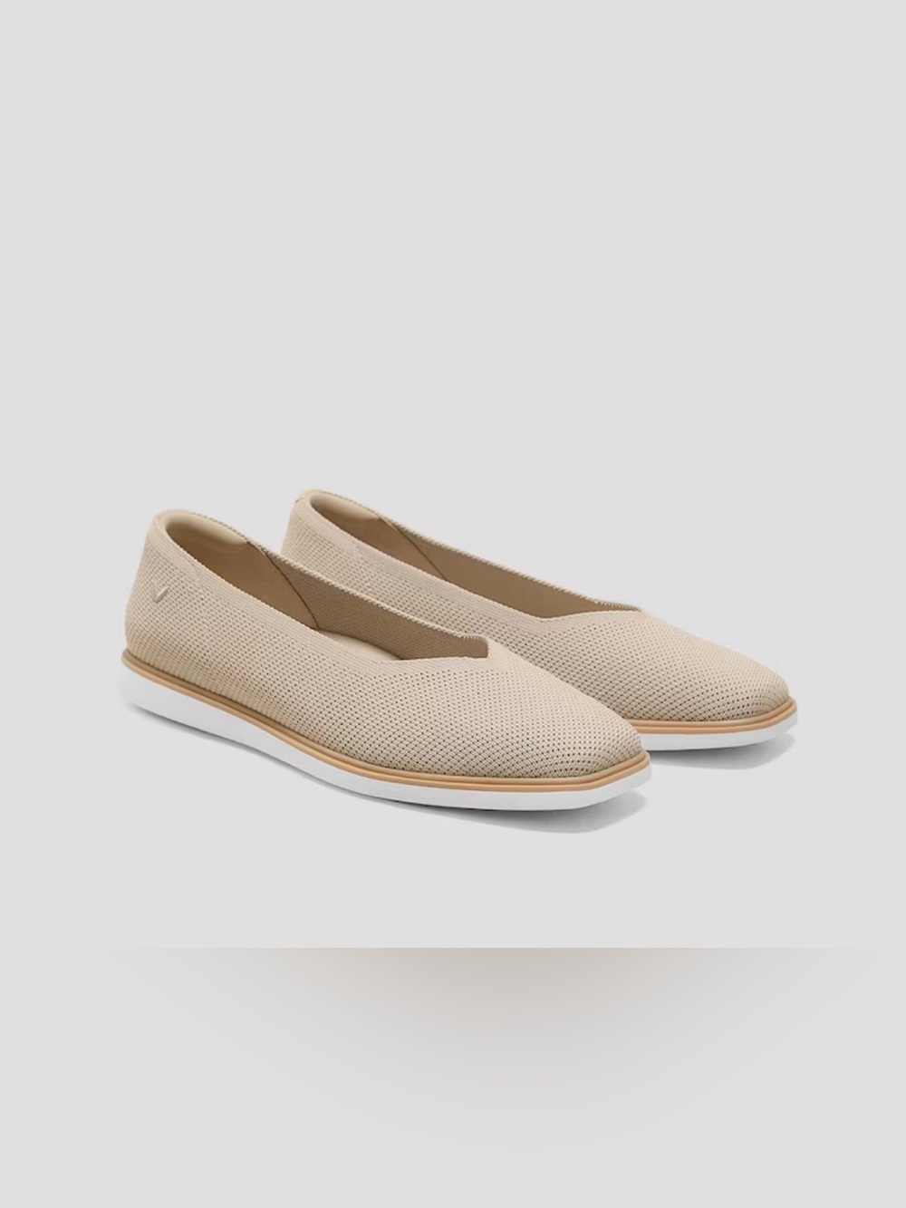 Vivaia Mabel Square-Toe Flats Womens Size 8US 39EU Color: Almond